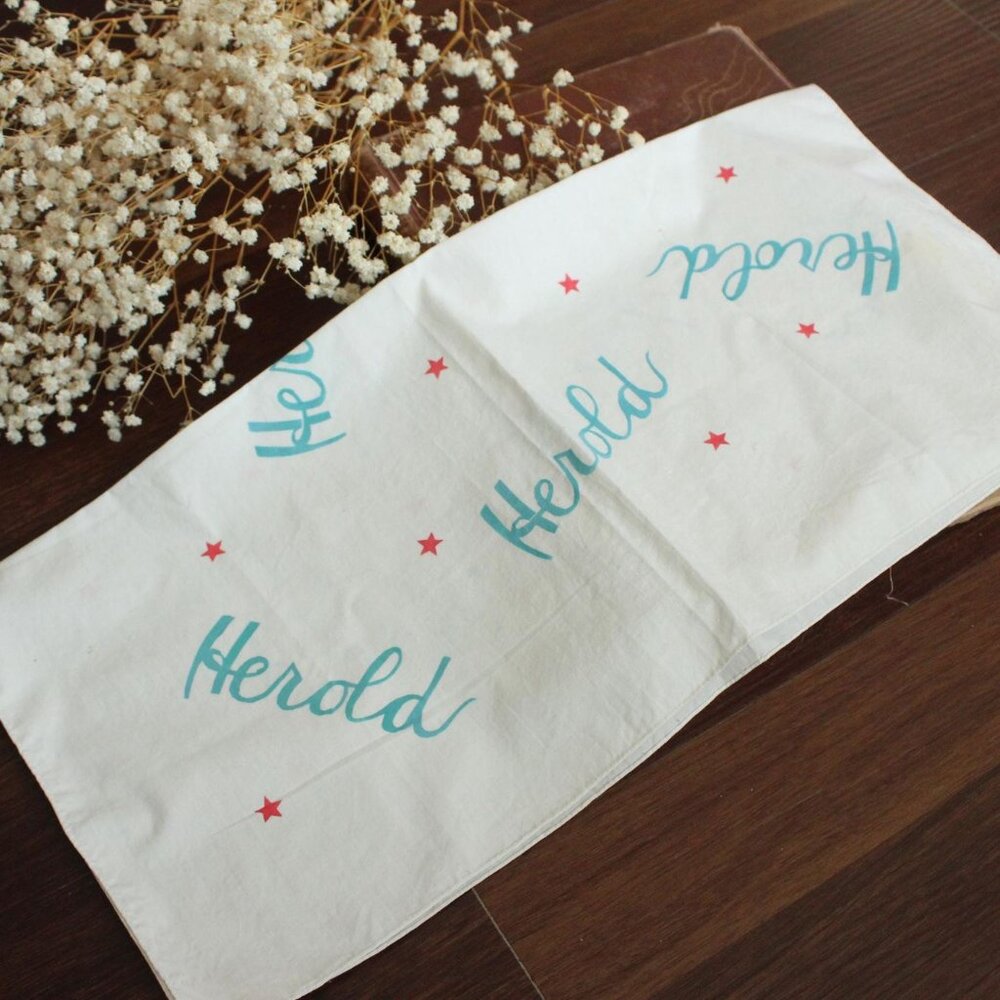Vintage 1950s Men's Handkerchief, Herold White Cotton with Blue, Red Stars Colle - Picture 5 of 10